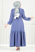 الفستان ازرق 23011UKB929-M - Thumbnail