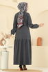 الفستان رمادي غامق 24002UKB139-MS - Thumbnail