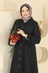 الفستان أسود 24082UKBK1160-MS - Thumbnail