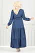 Dress 25019MTS1095-M Dark Denim - Thumbnail