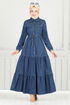 Dress 25019MTS1095-M Dark Denim - Thumbnail