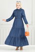 Dress 25019MTS1095-M Dark Denim - Thumbnail