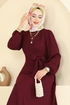 Dress 25029UKB139-MS Burgundy - Thumbnail
