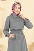 الفستان رمادي غامق 2744SL432-MS - Thumbnail