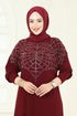 Dress 3402UZ662-MS Burgundy - Thumbnail