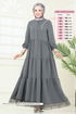 الفستان رمادي غامق 380DVL817-MS - Thumbnail