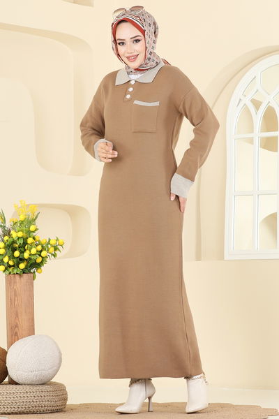 K.L.B. - الفستان عسلي فاتح 4020KLB1050-MS - 405799