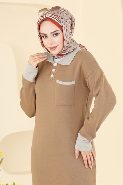 K.L.B. - الفستان عسلي فاتح 4020KLB1050-MS - 405800