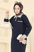 Dress 4020KLB1050-MS Dark Navy Blue - Thumbnail