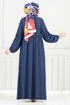 الفستان كحلي 406DVL897-M - Thumbnail