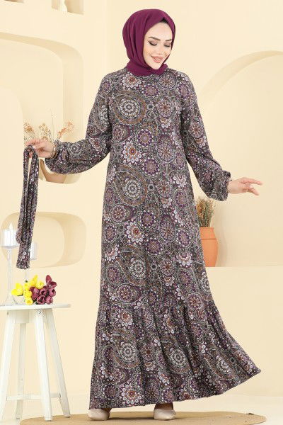 P.R.M. - الفستان نمط 1 خمري 4128PM271-MS