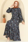 P.R.M. - Dress 4128PM271-MS Pattern 2 Navy Blue