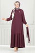 Dress 423DVL897-M Damson - Thumbnail