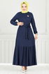 Dress 423DVL897-M Navy Blue - Thumbnail