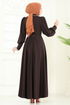 الفستان بني غامق 4539ALG474-MS - Thumbnail