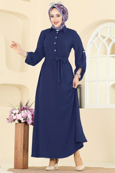 B.M.R. - Dress 5002BM387-MS Navy Blue