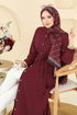 Dress 5005MDA386-MS Burgundy - Thumbnail