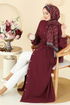 Dress 5005MDA386-MS Burgundy - Thumbnail
