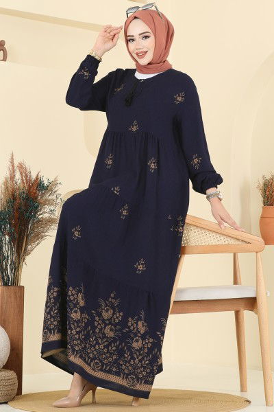 E.R.K. - Dress 5012ERK1158-MS Navy Blue