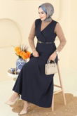 E.R.K. - DRESS 5095ERK1158-MS Navy Blue