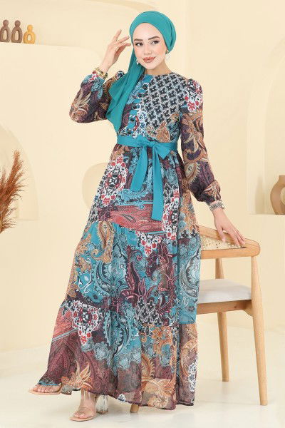 A.L. - Dress 5297AL357-MS Petroleum