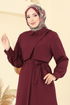 Dress 7020UZ662-MS Burgundy - Thumbnail