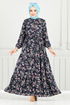 Dress 7122BGS895-M Navy Blue - Thumbnail