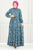 Dress 7122BGS895-M Petroleum - Thumbnail