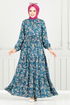 Dress 7122BGS895-M Petroleum - Thumbnail