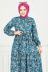 Dress 7122BGS895-M Petroleum - Thumbnail