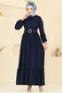 Dress 7123BG354-MS Navy Blue - Thumbnail