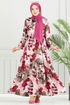 Dress 7124BG354-MS Burgundy - Thumbnail