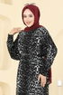 الفستان النمط 2 الفهد والأسود 7137ERK1158-MS - Thumbnail