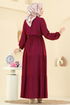 Dress 7138BG354-MS Burgundy - Thumbnail