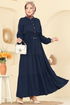 Dress 7138BG354-MS Navy Blue - Thumbnail