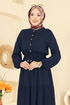 Dress 7138BG354-MS Navy Blue - Thumbnail