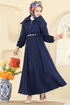 Dress 8008TEG847-MS Navy Blue - Thumbnail