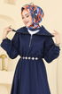 Dress 8008TEG847-MS Navy Blue - Thumbnail