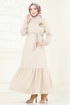 الفستان بيج 801OZN1046-MS - Thumbnail