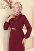 Dress 8020UZ662-MS Burgundy - Thumbnail