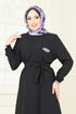 الفستان أسود 813OZN1046-MS - Thumbnail