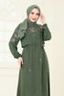 الفستان اخضر عفني 819OZN1046-MS - Thumbnail