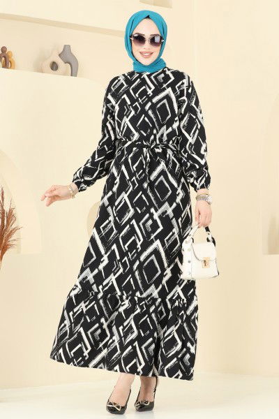 O.Z.N. - Dress 821OZN1046-MS Stone & Black