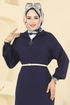 Dress 8341KL398-MS Navy Blue - Thumbnail