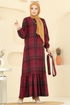 Dress 9010S324-MS Burgundy - Thumbnail