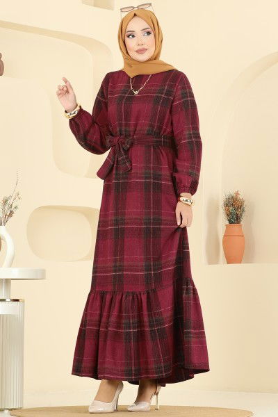 S.V.L. - Dress 9010S324-MS Burgundy