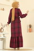 Dress 9010S324-MS Burgundy - Thumbnail
