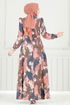 الفستان بيج وردي 9034S324-MS - Thumbnail
