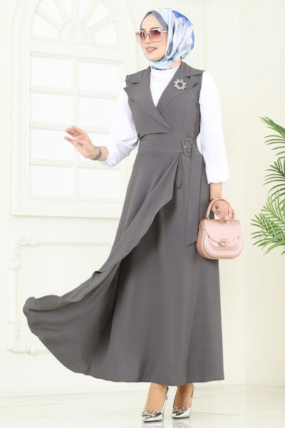 S.V.L. - DRESS 9036S324-MS Anthracite