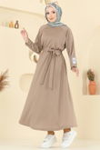 P.L. - الفستان بيج غامق PL2828-MS
